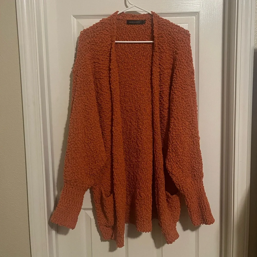 Cozy Orange Women's Cardigan - Picture 7 of 7